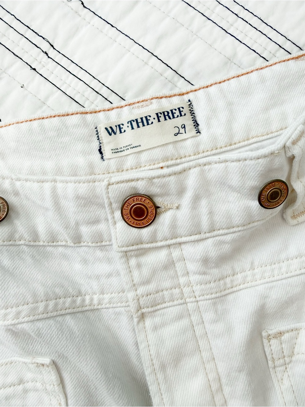 Free People We The Free Palmer Shorts Eggshell White Denim Mid Rise size 29 - Picture 6 of 12